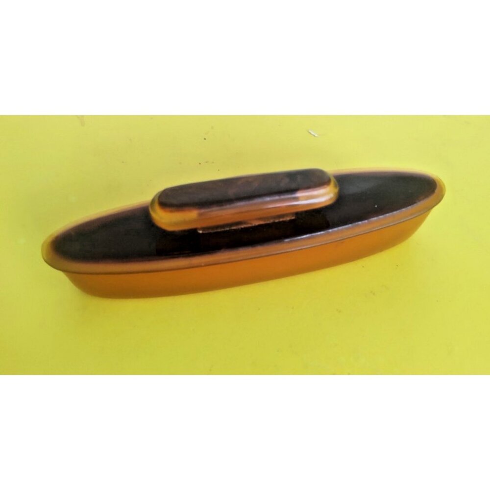 Vintage Art Deco Celluloid & Bakelite Nail Buffer & Case 1950's